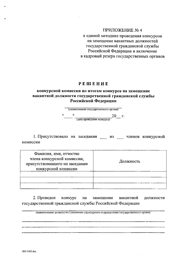 Конкурс на замещение должности государственной службы