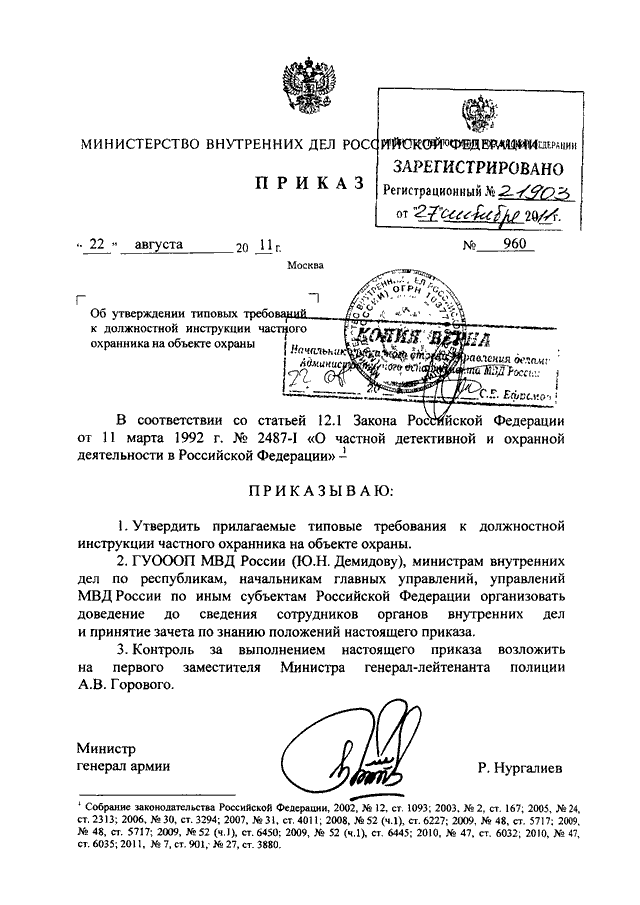 Приказ росгвардии 419 должностная инструкция