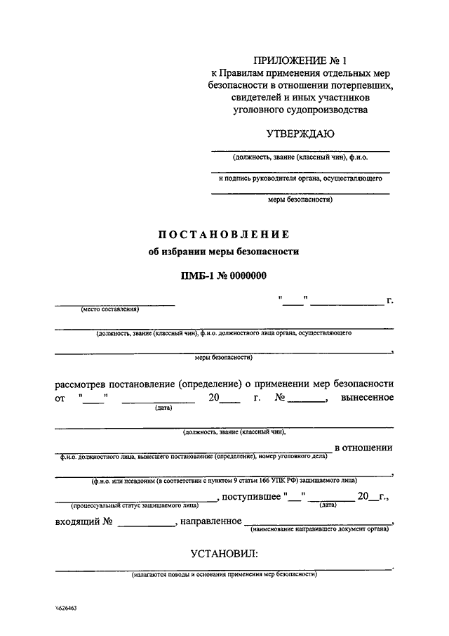 Протоколы о применении мер обеспечения производства образец